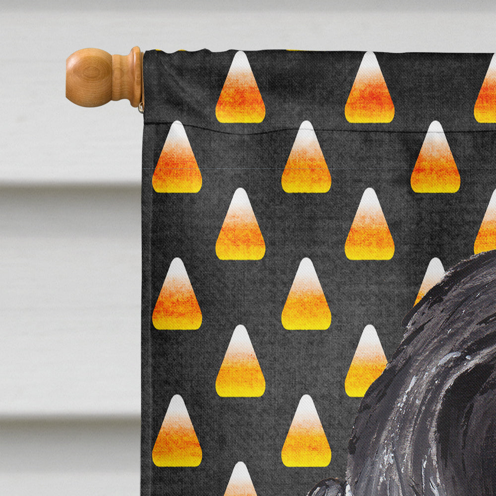 Black Cocker Spaniel  Candy Corn Halloween House Flag 28x40 Porch Sleeve Pole Decorative Outside Yard Banner Artwork Wall Hanging, Polyester