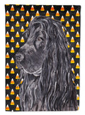 Black Cocker Spaniel  Candy Corn Halloween House Flag 28x40 Porch Sleeve Pole Decorative Outside Yard Banner Artwork Wall Hanging, Polyester