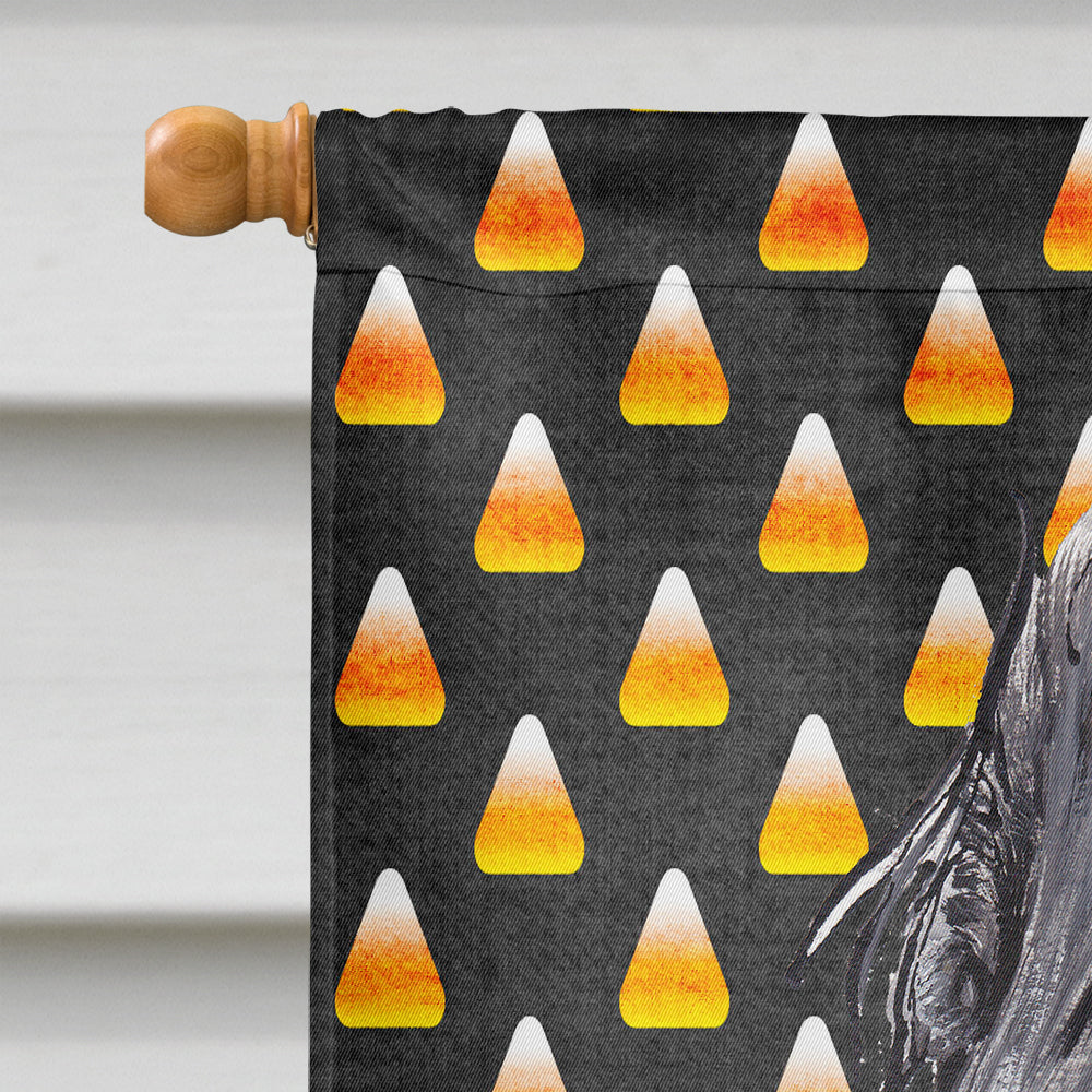 Black Cocker Spaniel  Candy Corn Halloween House Flag 28x40 Porch Sleeve Pole Decorative Outside Yard Banner Artwork Wall Hanging, Polyester