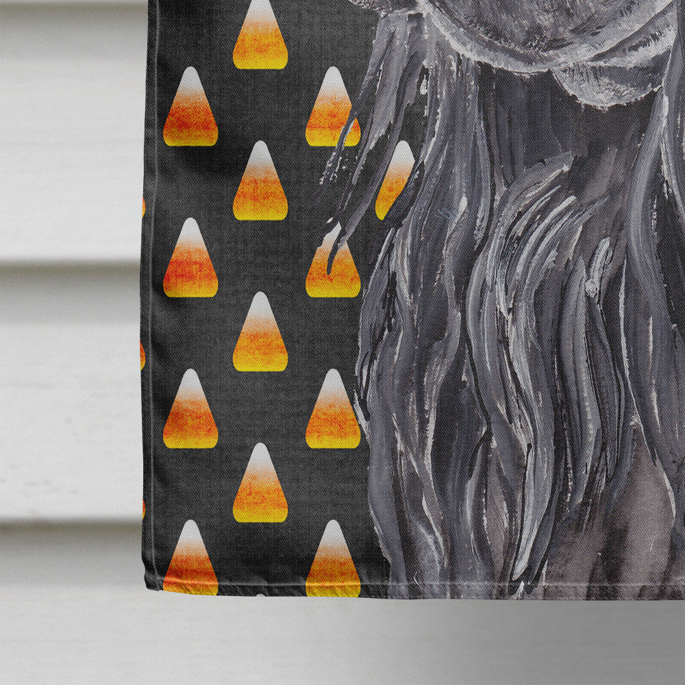 Black Cocker Spaniel  Candy Corn Halloween House Flag 28x40 Porch Sleeve Pole Decorative Outside Yard Banner Artwork Wall Hanging, Polyester