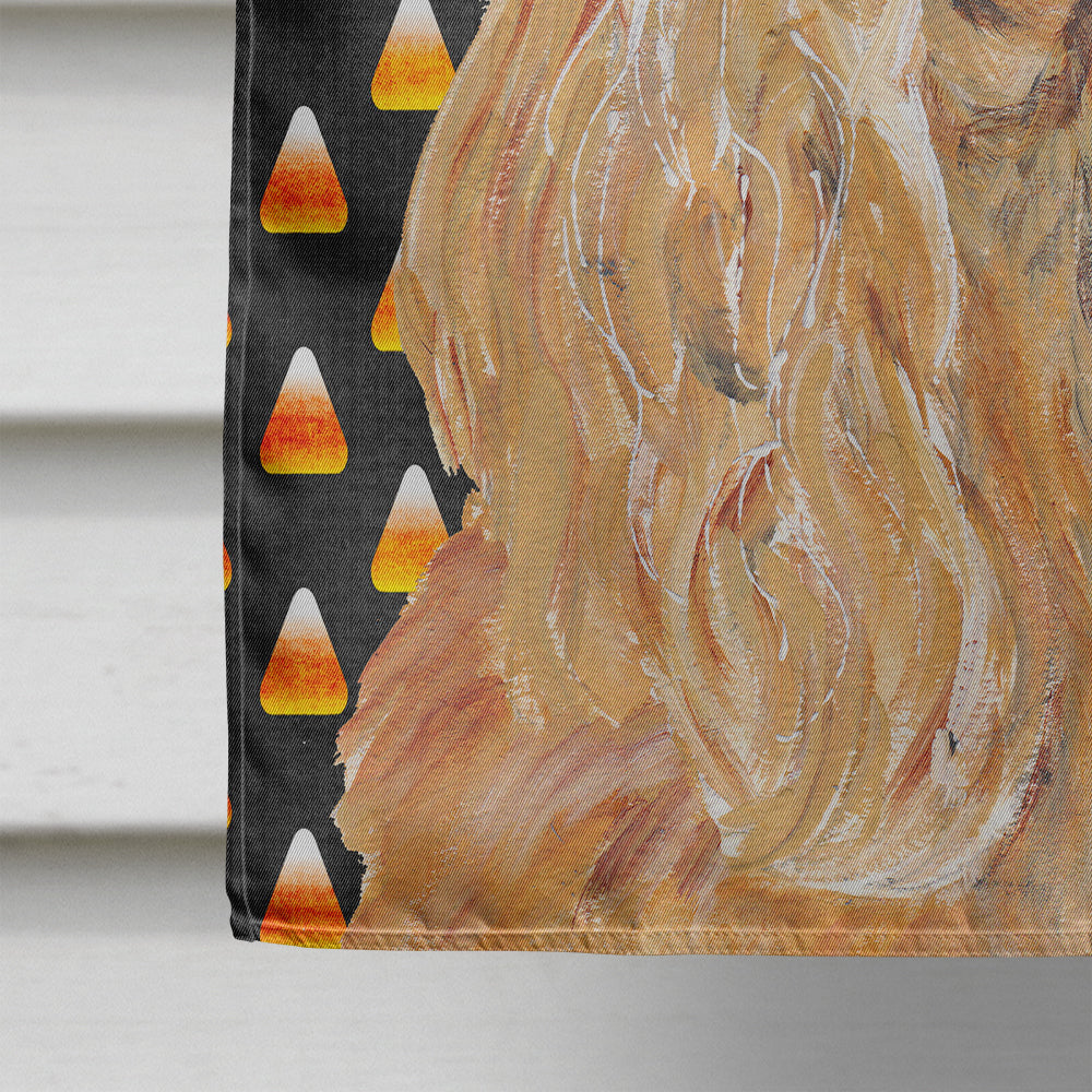 Buff Cocker Spaniel  Candy Corn Halloween House Flag 28x40 Porch Sleeve Pole Decorative Outside Yard Banner Artwork Wall Hanging, Polyester