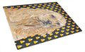 Buff Cocker Spaniel  Candy Corn Halloween Cutting Board Tempered Glass Kitchen Cutting Surface, Heat Resistant Chopping, Non-Slip Feet, Food Prep & Serving