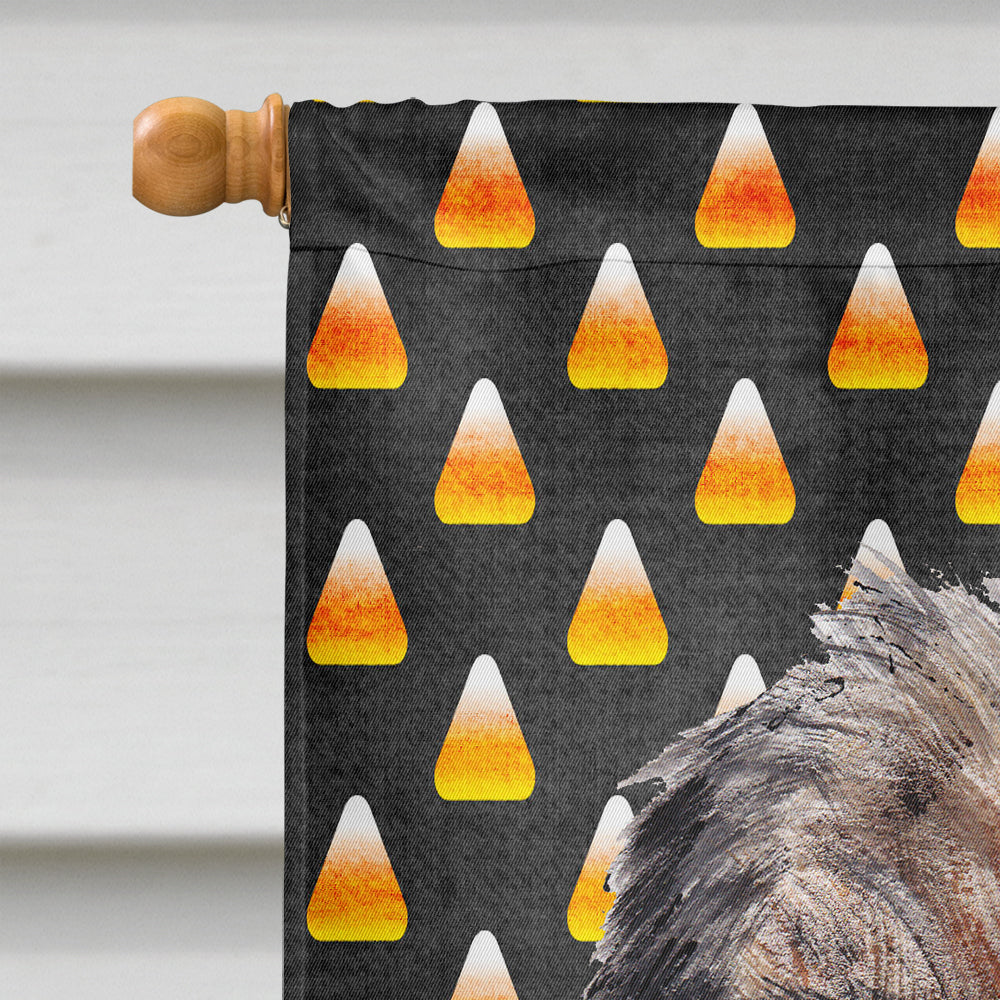 Border Terrier  Candy Corn Halloween House Flag 28x40 Porch Sleeve Pole Decorative Outside Yard Banner Artwork Wall Hanging, Polyester