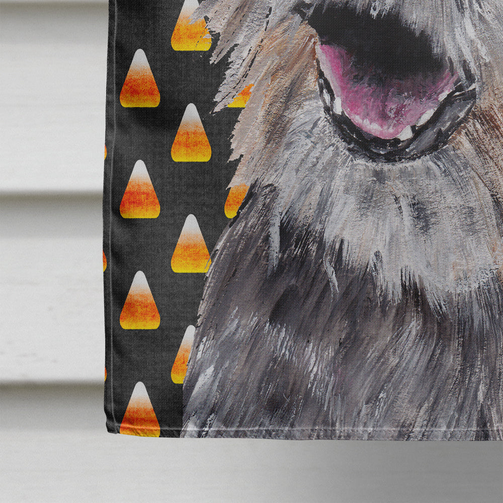 Border Terrier  Candy Corn Halloween House Flag 28x40 Porch Sleeve Pole Decorative Outside Yard Banner Artwork Wall Hanging, Polyester
