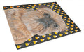 Brussels Griffon  Candy Corn Halloween Cutting Board Tempered Glass Kitchen Cutting Surface, Heat Resistant Chopping, Non-Slip Feet, Food Prep & Serving