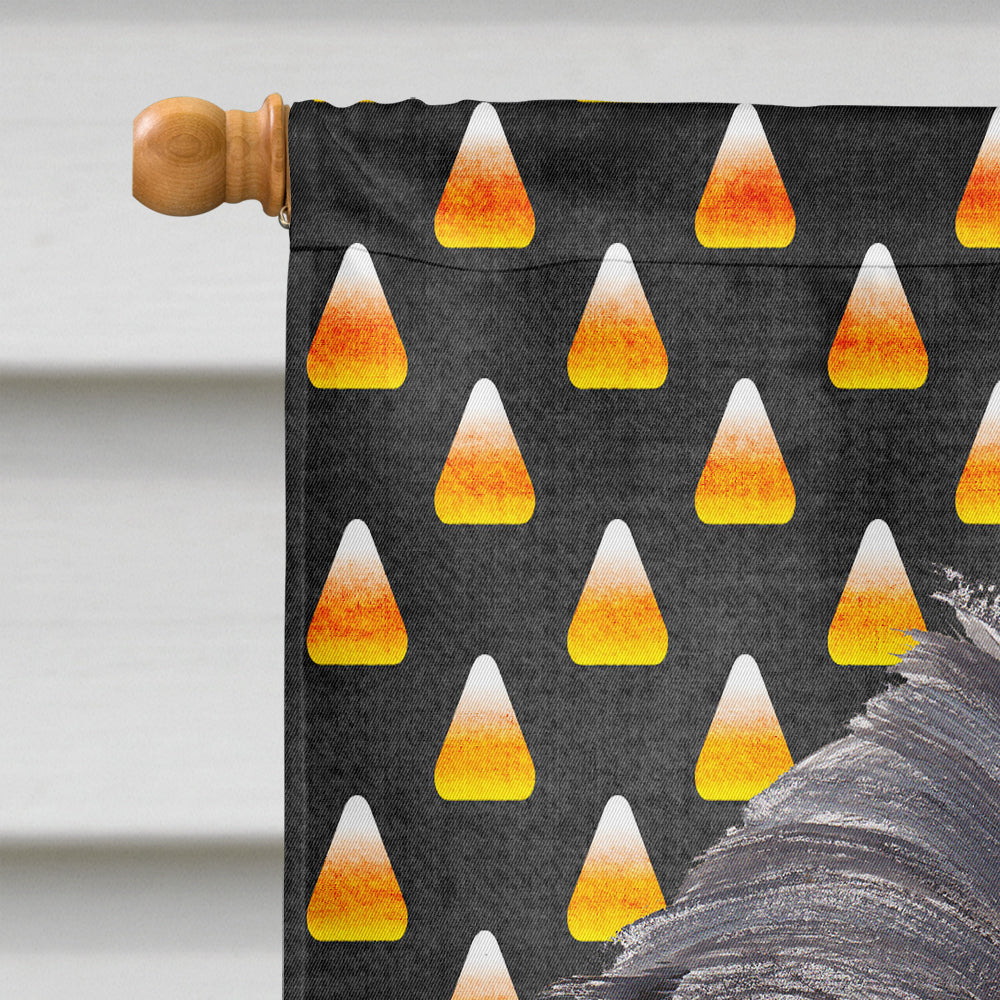 Brussels Griffon  Candy Corn Halloween House Flag 28x40 Porch Sleeve Pole Decorative Outside Yard Banner Artwork Wall Hanging, Polyester