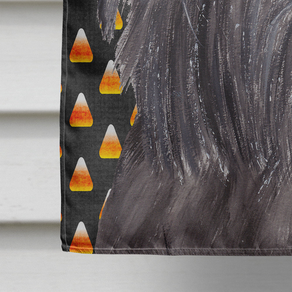 Brussels Griffon  Candy Corn Halloween House Flag 28x40 Porch Sleeve Pole Decorative Outside Yard Banner Artwork Wall Hanging, Polyester