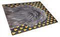 Brussels Griffon  Candy Corn Halloween Cutting Board Tempered Glass Kitchen Cutting Surface, Heat Resistant Chopping, Non-Slip Feet, Food Prep & Serving