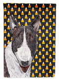 Bull Terrier Candy Corn Halloween House Flag 28x40 Porch Sleeve Pole Decorative Outside Yard Banner Artwork Wall Hanging, Polyester
