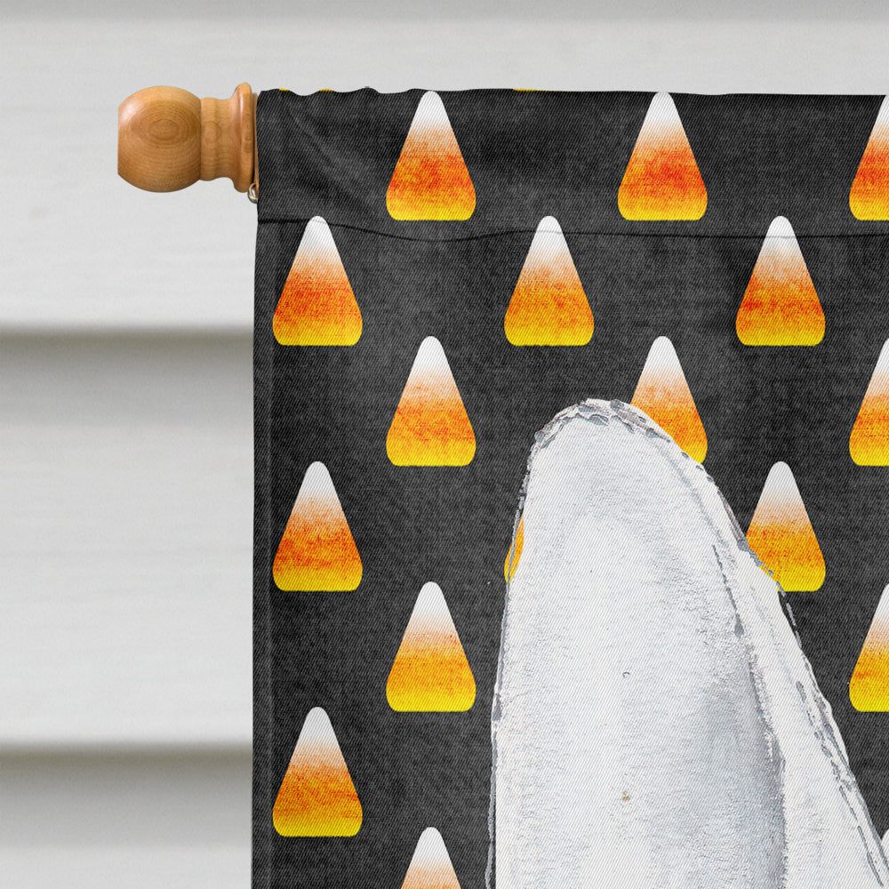 Bull Terrier Candy Corn Halloween House Flag 28x40 Porch Sleeve Pole Decorative Outside Yard Banner Artwork Wall Hanging, Polyester