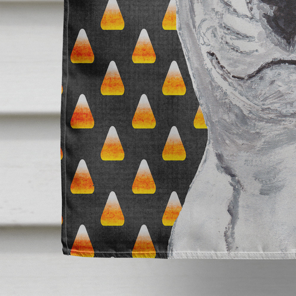 Bull Terrier Candy Corn Halloween House Flag 28x40 Porch Sleeve Pole Decorative Outside Yard Banner Artwork Wall Hanging, Polyester