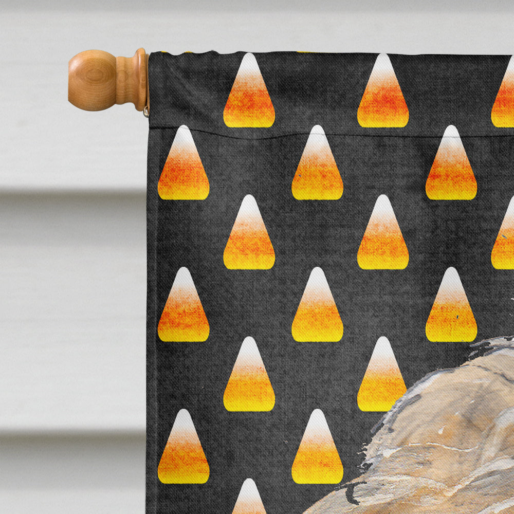 Golden Doodle Candy Corn Halloween House Flag 28x40 Porch Sleeve Pole Decorative Outside Yard Banner Artwork Wall Hanging, Polyester