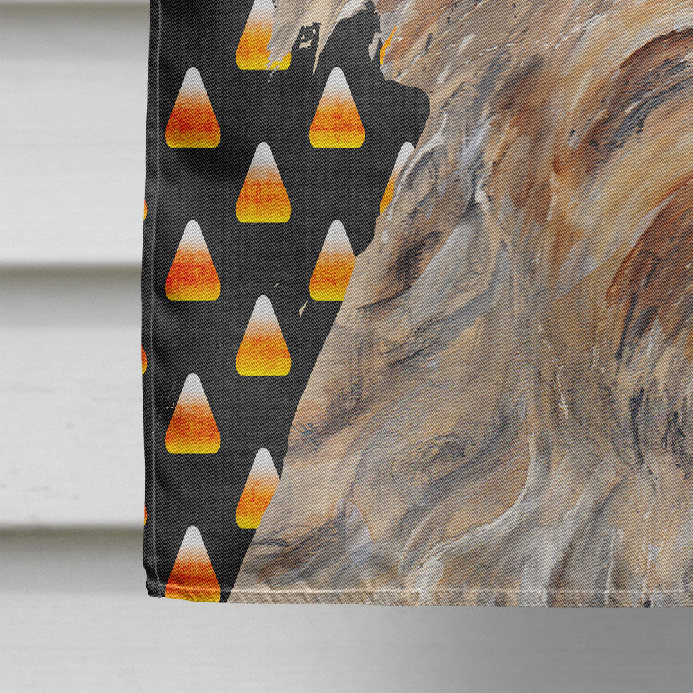 Golden Doodle Candy Corn Halloween House Flag 28x40 Porch Sleeve Pole Decorative Outside Yard Banner Artwork Wall Hanging, Polyester