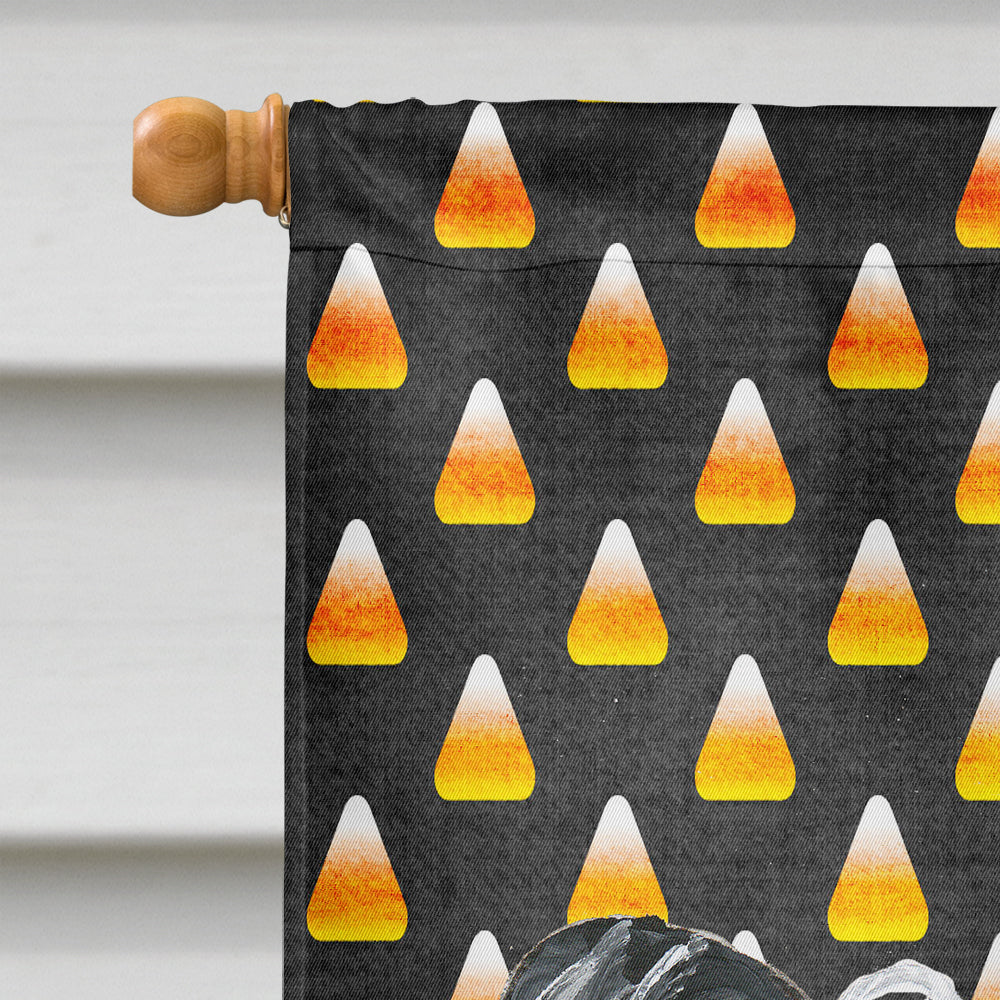 Chinese Crested Candy Corn Halloween House Flag 28x40 Porch Sleeve Pole Decorative Outside Yard Banner Artwork Wall Hanging, Polyester