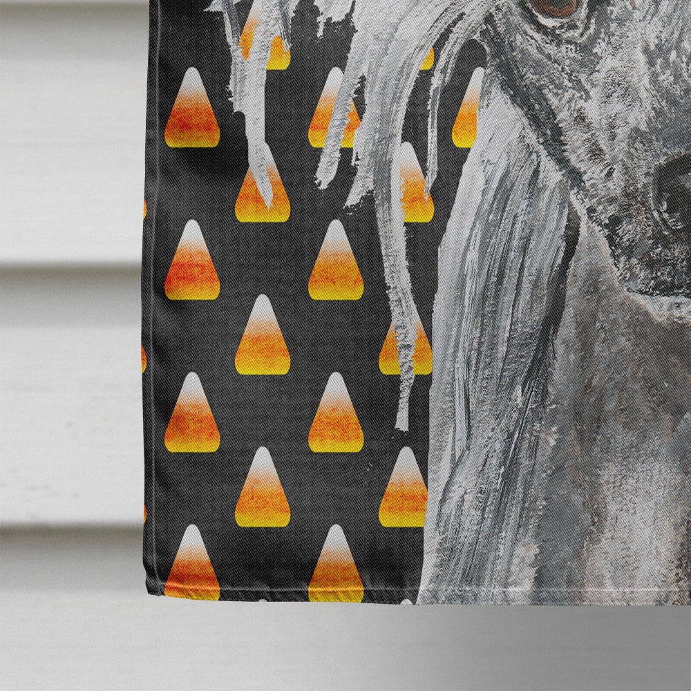 Chinese Crested Candy Corn Halloween House Flag 28x40 Porch Sleeve Pole Decorative Outside Yard Banner Artwork Wall Hanging, Polyester