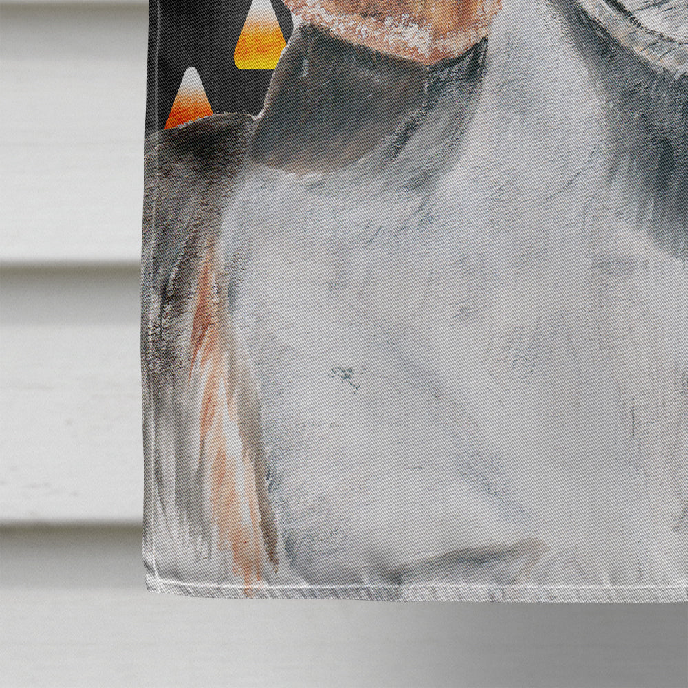 English Foxhound Candy Corn Halloween House Flag 28x40 Porch Sleeve Pole Decorative Outside Yard Banner Artwork Wall Hanging, Polyester