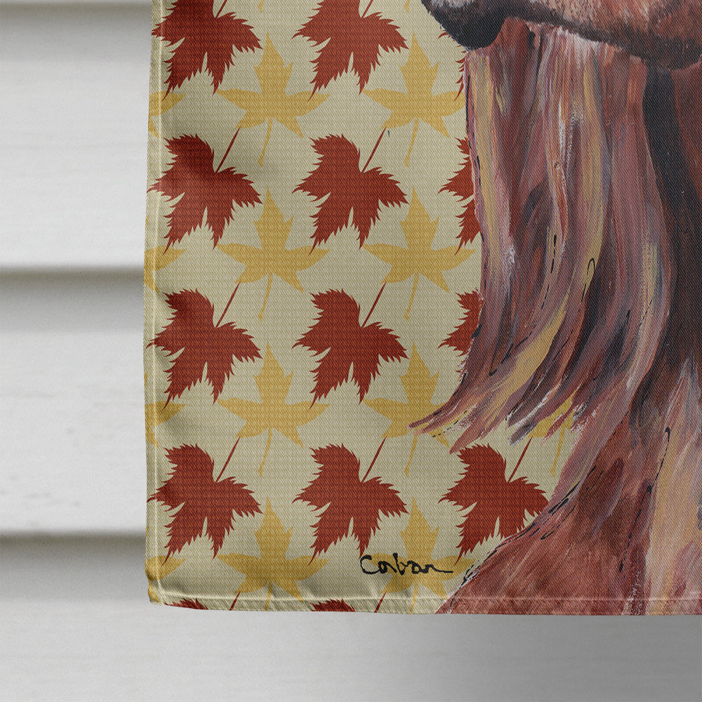 Irish Setter Fall Leaves House Flag 28x40 Porch Sleeve Pole Decorative Outside Yard Banner Artwork Wall Hanging, Polyester