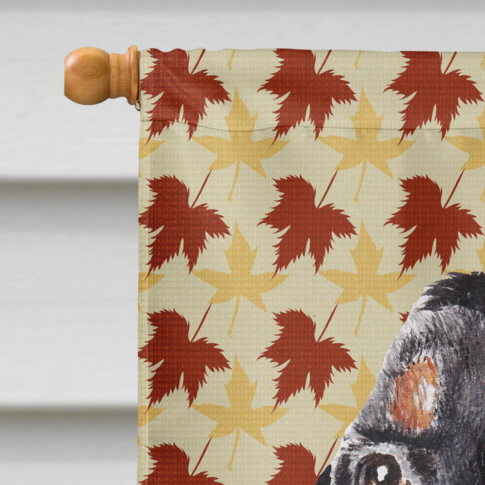 Black and Tan Coonhound Fall Leaves House Flag 28x40 Porch Sleeve Pole Decorative Outside Yard Banner Artwork Wall Hanging, Polyester