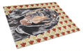 Black and Tan Coonhound Fall Leaves Cutting Board Tempered Glass Kitchen Cutting Surface, Heat Resistant Chopping, Non-Slip Feet, Food Prep & Serving