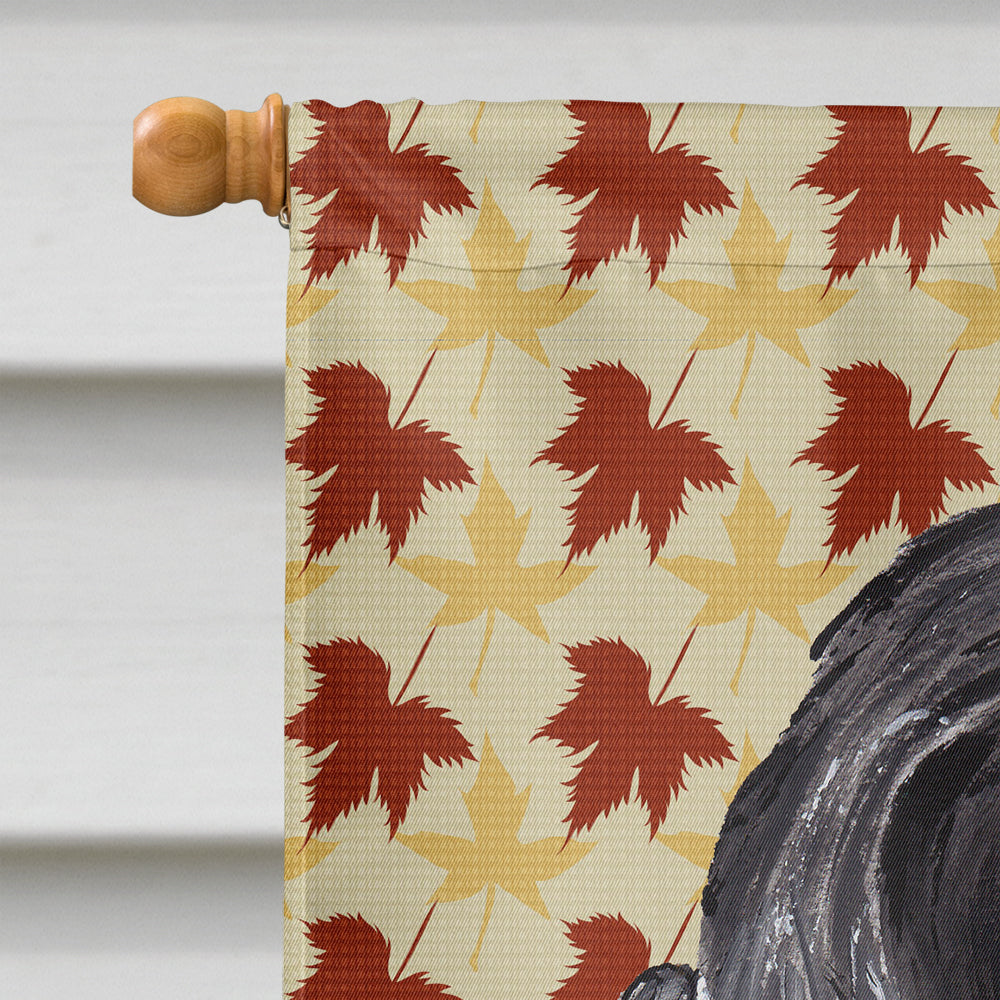 Black Cocker Spaniel Fall Leaves House Flag 28x40 Porch Sleeve Pole Decorative Outside Yard Banner Artwork Wall Hanging, Polyester