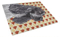 Black Cocker Spaniel Fall Leaves Cutting Board Tempered Glass Kitchen Cutting Surface, Heat Resistant Chopping, Non-Slip Feet, Food Prep & Serving