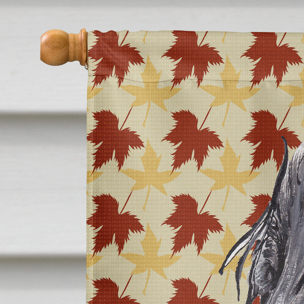 Black Cocker Spaniel Fall Leaves House Flag 28x40 Porch Sleeve Pole Decorative Outside Yard Banner Artwork Wall Hanging, Polyester