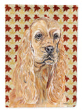 Buff Cocker Spaniel Fall Leaves House Flag 28x40 Porch Sleeve Pole Decorative Outside Yard Banner Artwork Wall Hanging, Polyester