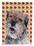 Border Terrier Fall Leaves House Flag 28x40 Porch Sleeve Pole Decorative Outside Yard Banner Artwork Wall Hanging, Polyester
