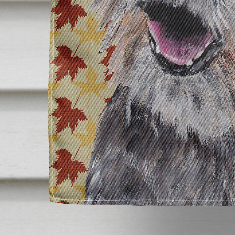 Border Terrier Fall Leaves House Flag 28x40 Porch Sleeve Pole Decorative Outside Yard Banner Artwork Wall Hanging, Polyester