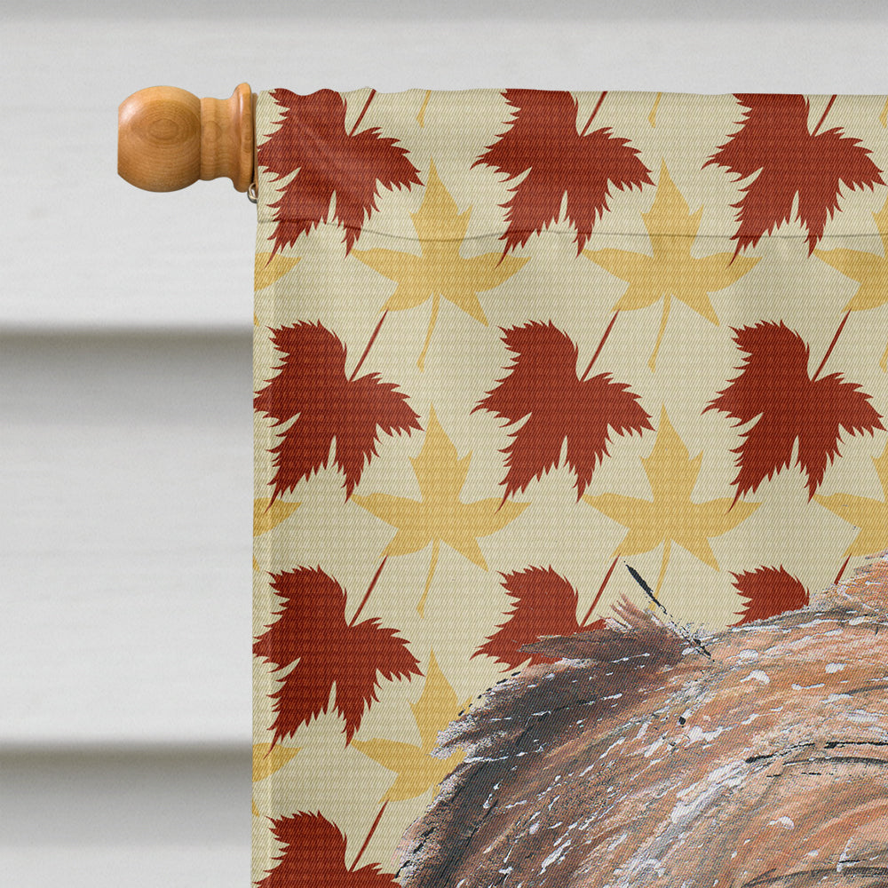 Brussels Griffon Fall Leaves House Flag 28x40 Porch Sleeve Pole Decorative Outside Yard Banner Artwork Wall Hanging, Polyester