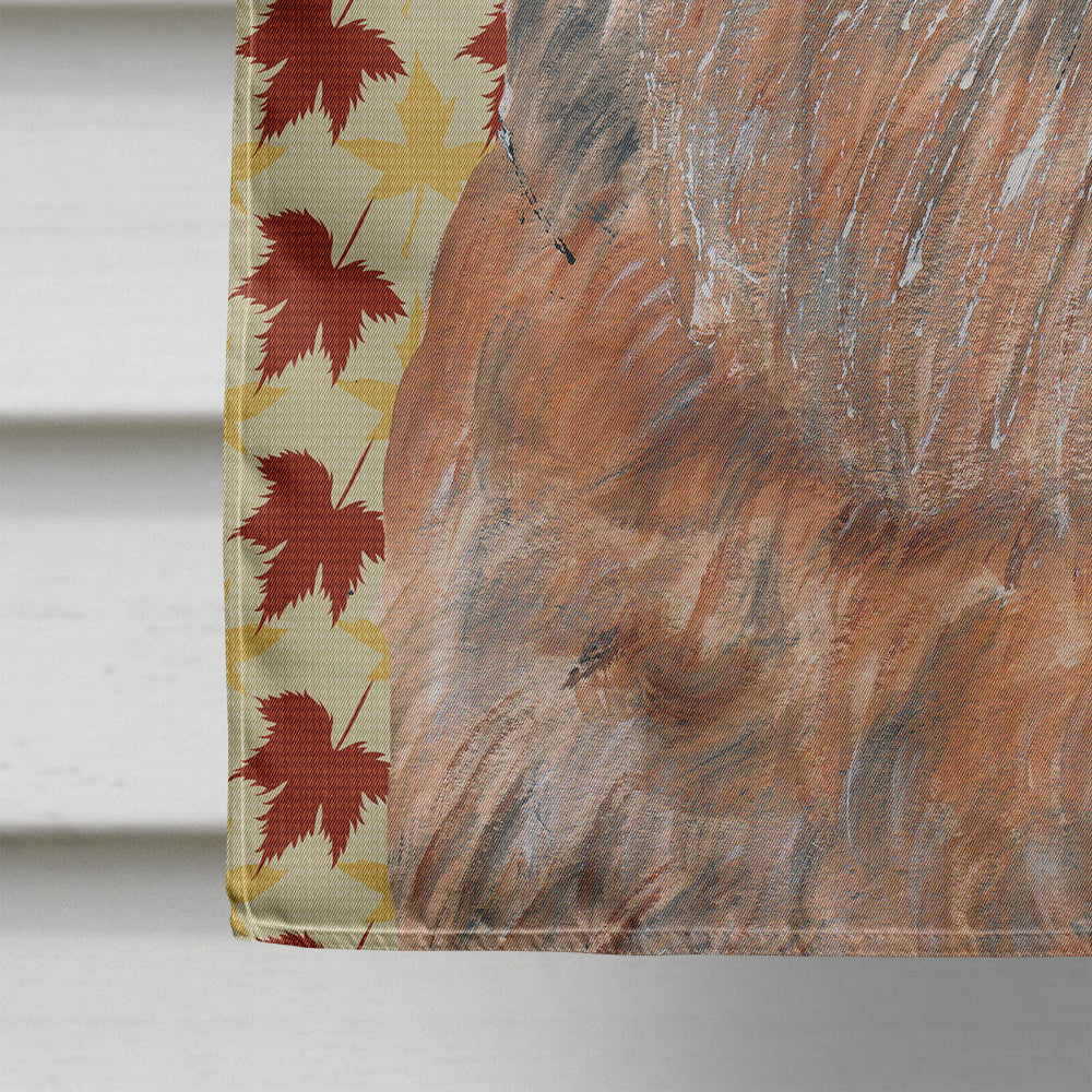 Brussels Griffon Fall Leaves House Flag 28x40 Porch Sleeve Pole Decorative Outside Yard Banner Artwork Wall Hanging, Polyester