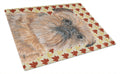 Brussels Griffon Fall Leaves Cutting Board Tempered Glass Kitchen Cutting Surface, Heat Resistant Chopping, Non-Slip Feet, Food Prep & Serving