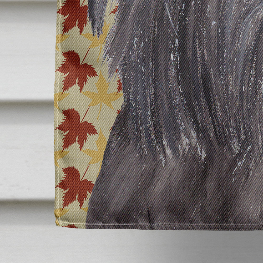 Brussels Griffon Fall Leaves House Flag 28x40 Porch Sleeve Pole Decorative Outside Yard Banner Artwork Wall Hanging, Polyester