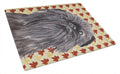Brussels Griffon Fall Leaves Cutting Board Tempered Glass Kitchen Cutting Surface, Heat Resistant Chopping, Non-Slip Feet, Food Prep & Serving