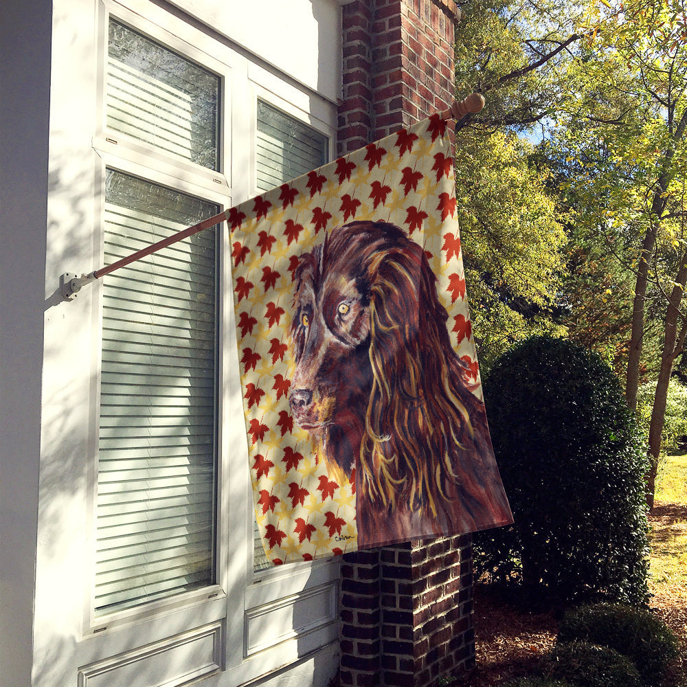 Boykin Spaniel Fall Leaves House Flag 28x40 Porch Sleeve Pole Decorative Outside Yard Banner Artwork Wall Hanging, Polyester