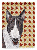 Bull Terrier Fall Leaves House Flag 28x40 Porch Sleeve Pole Decorative Outside Yard Banner Artwork Wall Hanging, Polyester