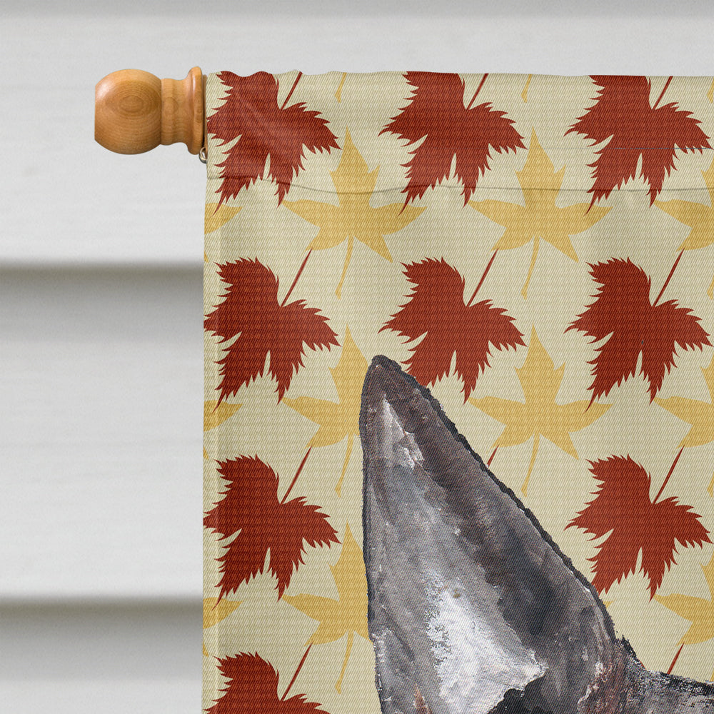 Bull Terrier Fall Leaves House Flag 28x40 Porch Sleeve Pole Decorative Outside Yard Banner Artwork Wall Hanging, Polyester