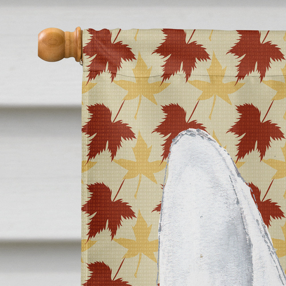 Bull Terrier Fall Leaves House Flag 28x40 Porch Sleeve Pole Decorative Outside Yard Banner Artwork Wall Hanging, Polyester