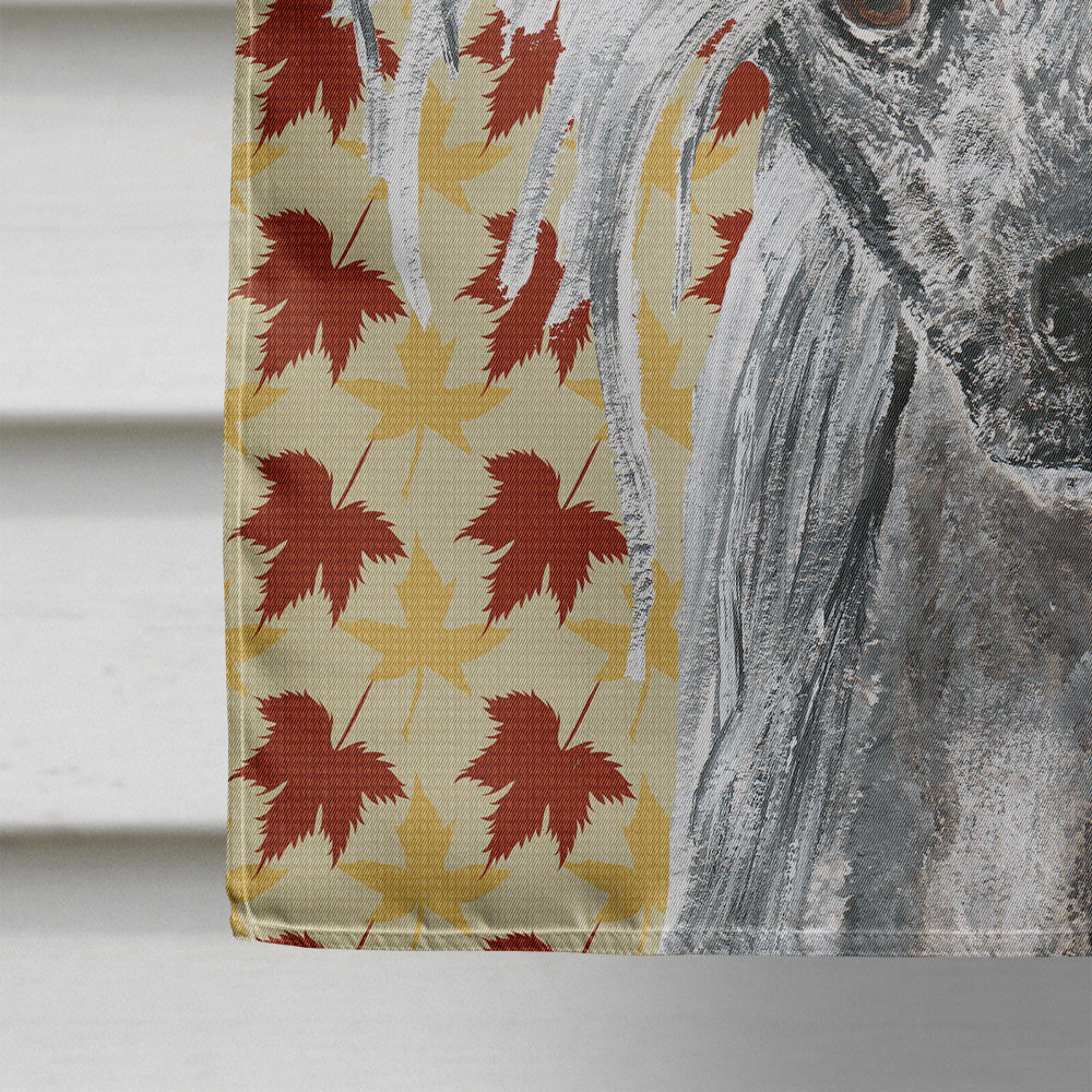 Chinese Crested Fall Leaves House Flag 28x40 Porch Sleeve Pole Decorative Outside Yard Banner Artwork Wall Hanging, Polyester
