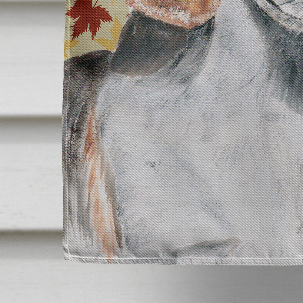 English Foxhound Fall Leaves House Flag 28x40 Porch Sleeve Pole Decorative Outside Yard Banner Artwork Wall Hanging, Polyester