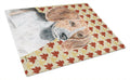 English Foxhound Fall Leaves Cutting Board Tempered Glass Kitchen Cutting Surface, Heat Resistant Chopping, Non-Slip Feet, Food Prep & Serving