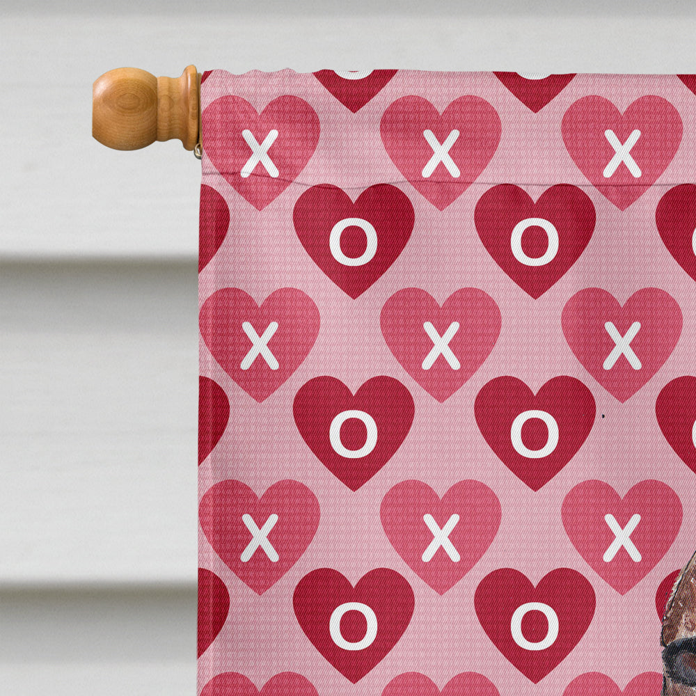 Irish Setter Hearts and Love House Flag 28x40 Porch Sleeve Pole Decorative Outside Yard Banner Artwork Wall Hanging, Polyester