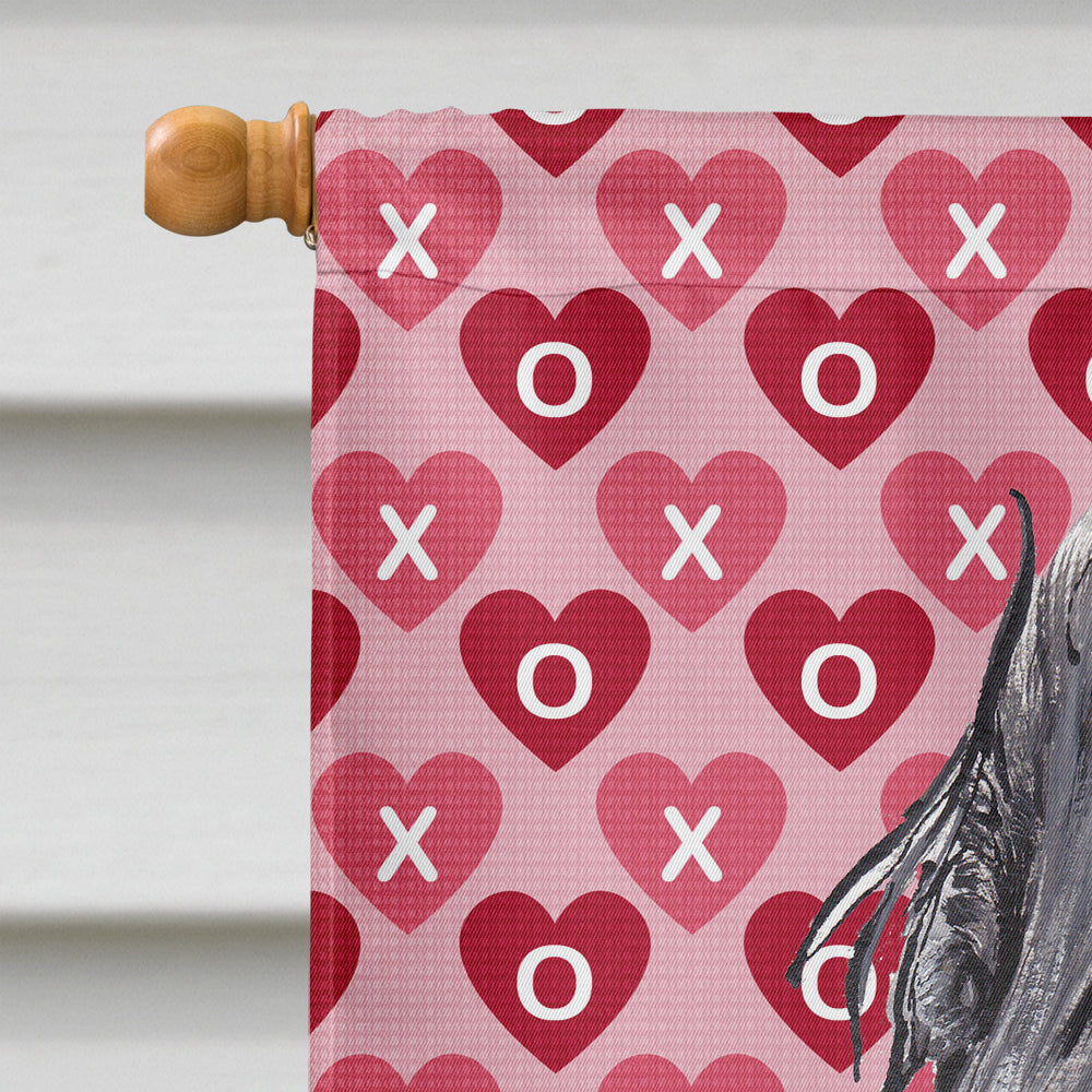 Black Cocker Spaniel Hearts and Love House Flag 28x40 Porch Sleeve Pole Decorative Outside Yard Banner Artwork Wall Hanging, Polyester