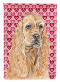 Buff Cocker Spaniel Hearts and Love House Flag 28x40 Porch Sleeve Pole Decorative Outside Yard Banner Artwork Wall Hanging, Polyester