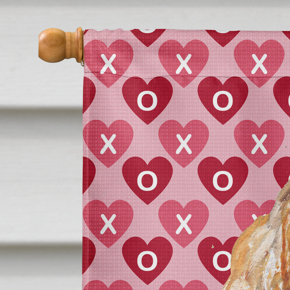 Buff Cocker Spaniel Hearts and Love House Flag 28x40 Porch Sleeve Pole Decorative Outside Yard Banner Artwork Wall Hanging, Polyester