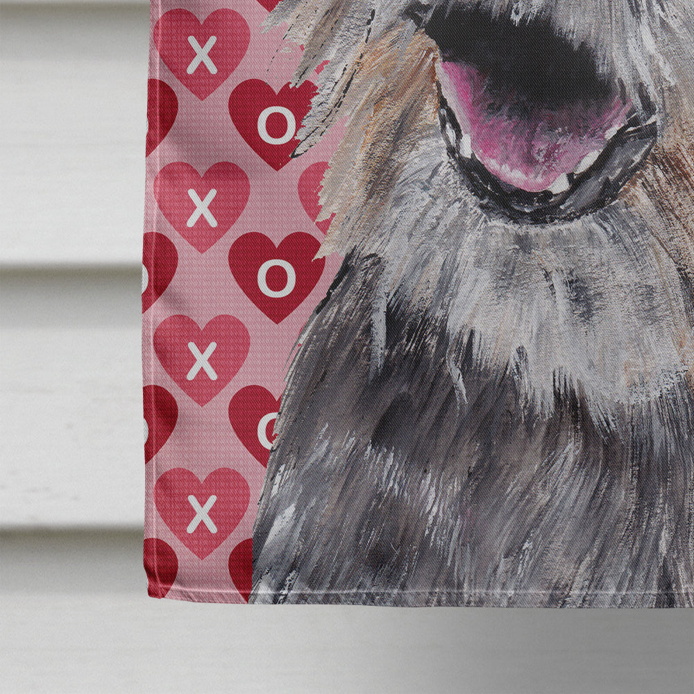 Border Terrier Hearts and Love House Flag 28x40 Porch Sleeve Pole Decorative Outside Yard Banner Artwork Wall Hanging, Polyester