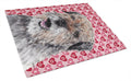 Border Terrier Hearts and Love Cutting Board Tempered Glass Kitchen Cutting Surface, Heat Resistant Chopping, Non-Slip Feet, Food Prep & Serving