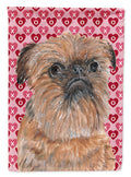 Brussels Griffon Hearts and Love House Flag 28x40 Porch Sleeve Pole Decorative Outside Yard Banner Artwork Wall Hanging, Polyester