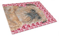 Brussels Griffon Hearts and Love Cutting Board Tempered Glass Kitchen Cutting Surface, Heat Resistant Chopping, Non-Slip Feet, Food Prep & Serving
