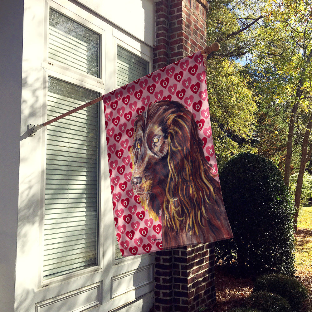 Boykin Spaniel Hearts and Love House Flag 28x40 Porch Sleeve Pole Decorative Outside Yard Banner Artwork Wall Hanging, Polyester
